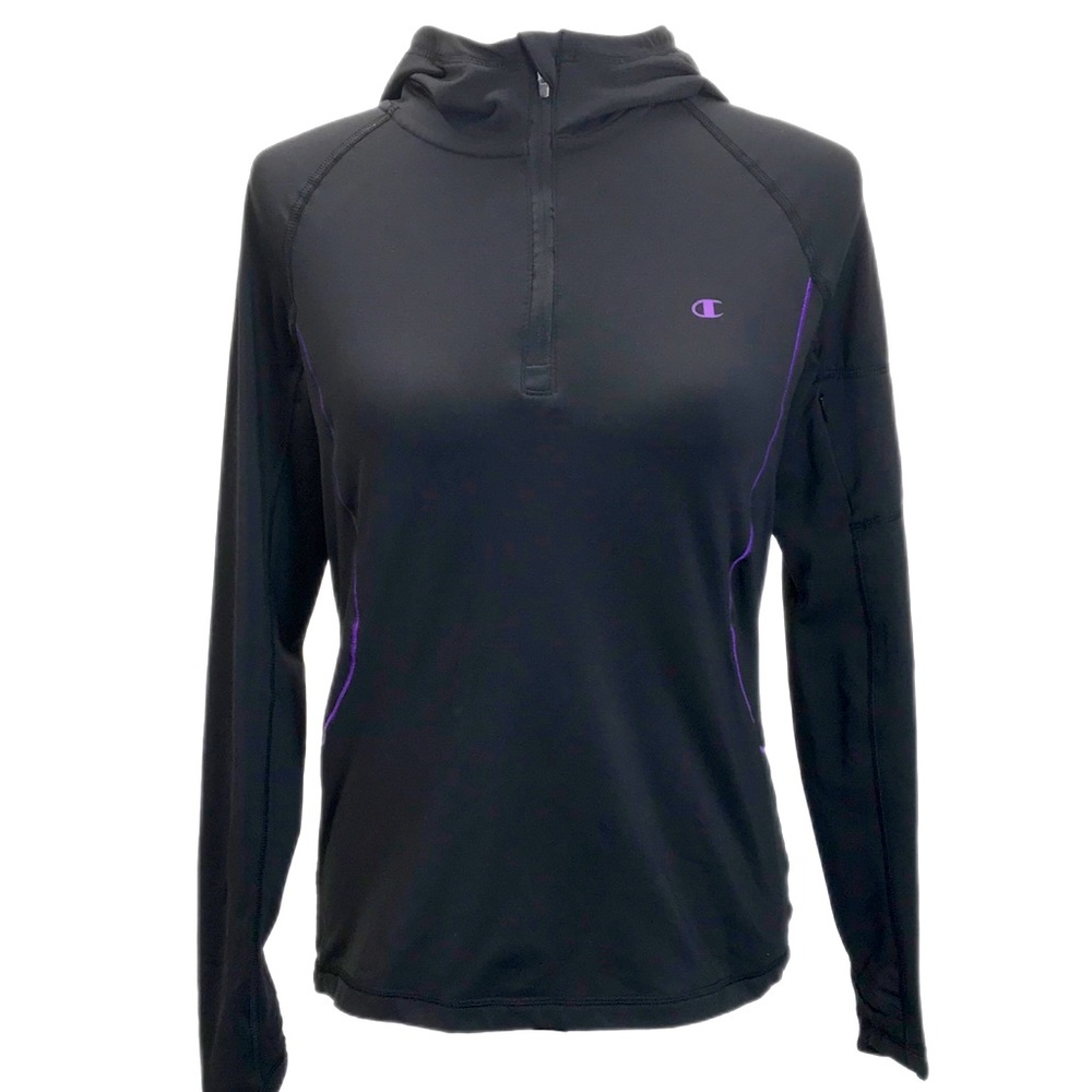 Champion Women’s Size M Double Dry Active 1/4 Zip Pullover Hoodie Running Jacket